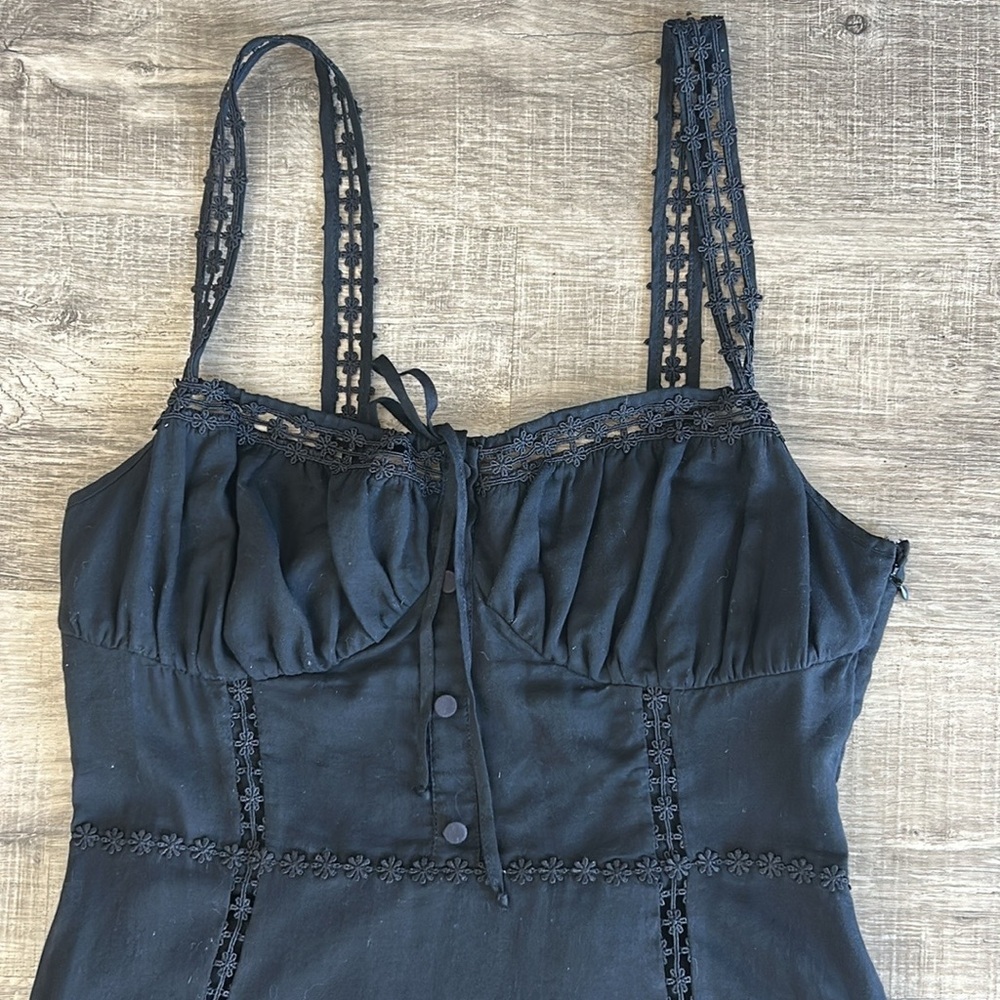 Charo Ruiz Ibiza Elodie Guipure Lace Trimmed Cotton Blend Dress M - Picture 8 of 14
